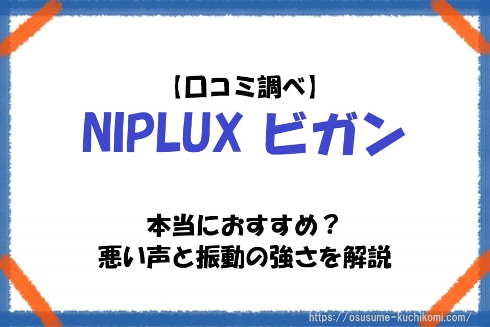 【口コミ調べ】NIPLUX ビガンは本当におすすめ？悪い声と振動の強さを解説